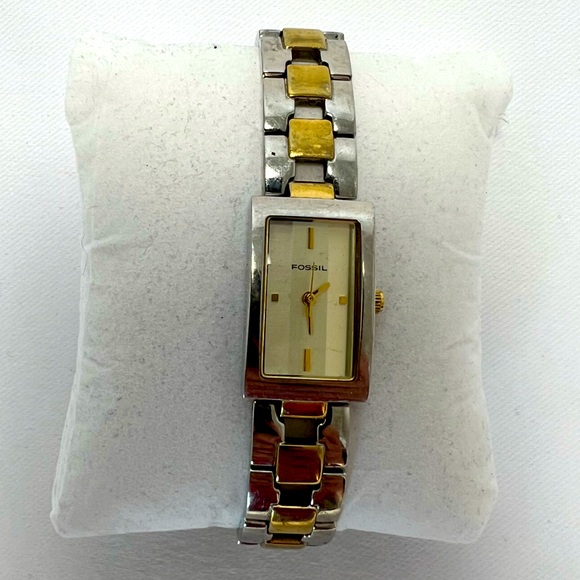 Women's Fossil Two-Tone Stainless Steel with Silver Face and Two-Tone Band - Picture 1 of 8
